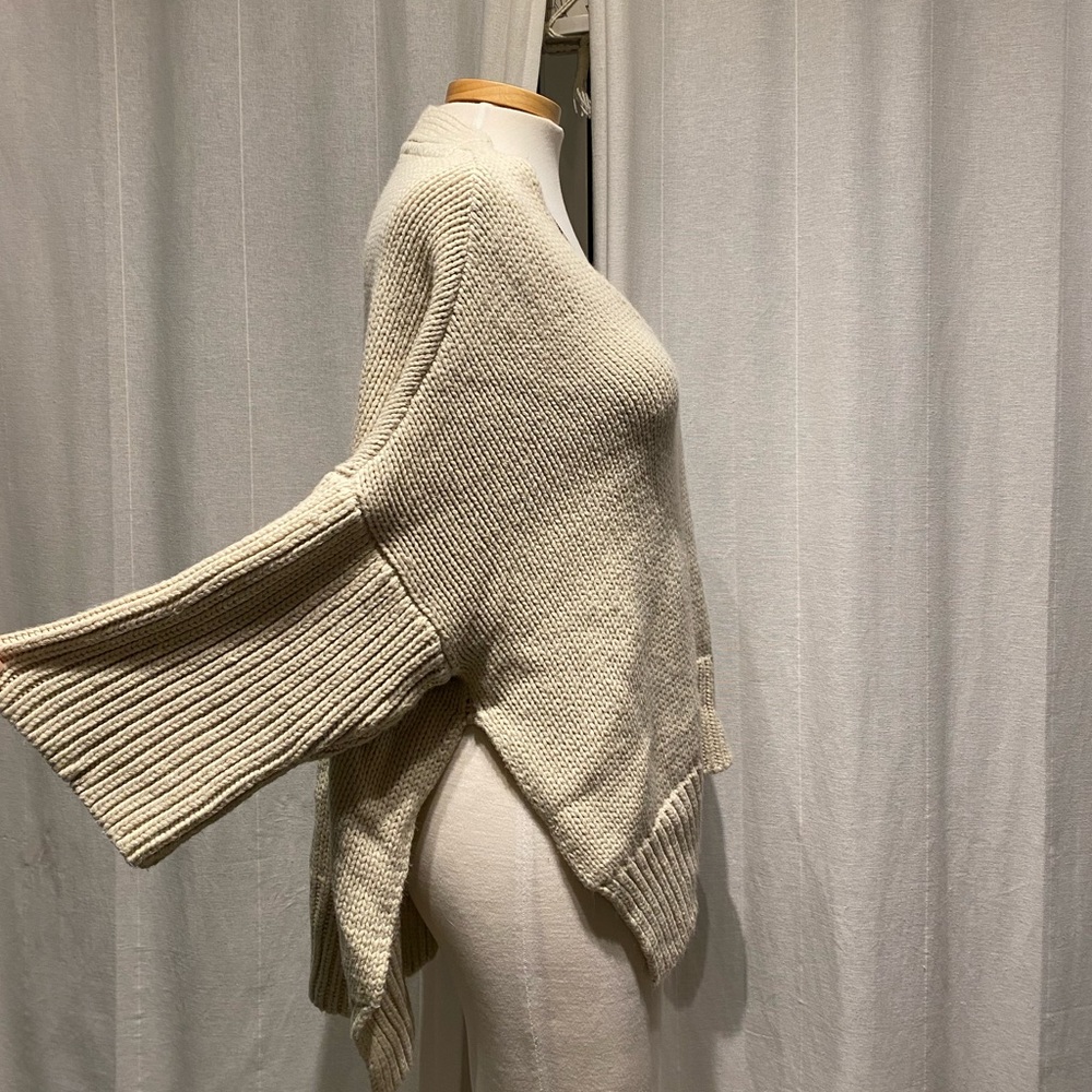 Thick cream beige knit oversized sweater